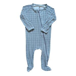 Quincy Mae Grey Checked Footie Sleeper 6-12m